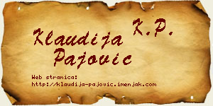 Klaudija Pajović vizit kartica